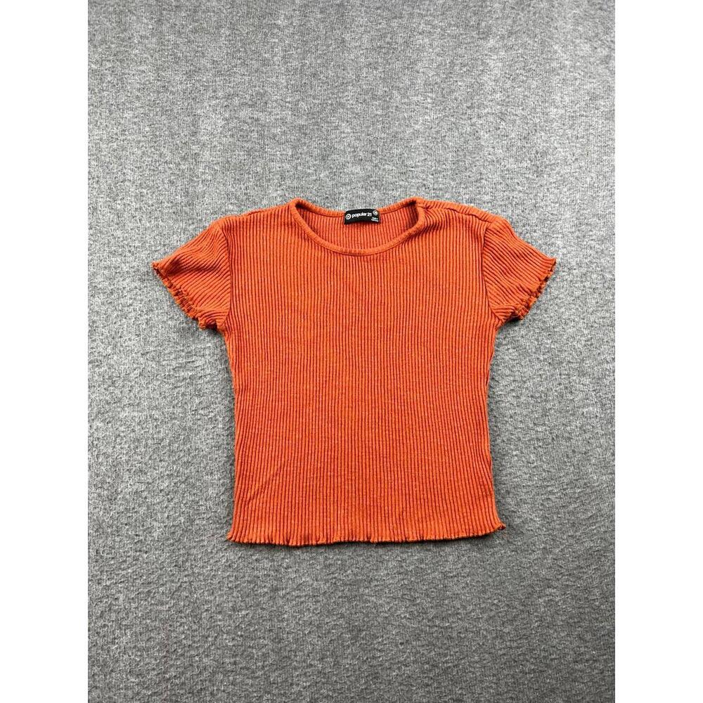 Popular 21 Ribbed Crop Top Size Medium Orange